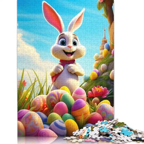 Das Weihnachtshasen-Puzzle, rechteckig, aus Pappe, 100% recyceltem Karton, Puzzle für Erwachsene, 1000 Teile (75 x 50 cm) von QBIREX