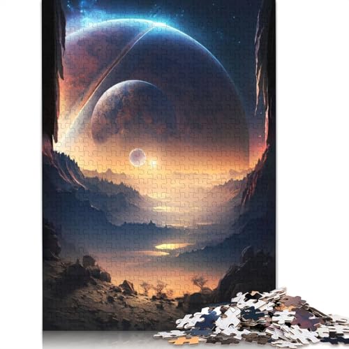 Dawn of Planet Landscape 1000-teiliges Puzzle, Familienspaß für Erwachsene und herausforderndes Spiel, Spiele zum Stressabbau und einzigartige Geschenke (75 x 50 cm) von QBIREX