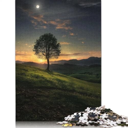 Daybreak Over The Valley 1000-teiliges Puzzle für Erwachsene, Spielzeug, Denkspiel, Lernspiel für Erwachsene, Stressabbau, Heimdekoration (75 x 50 cm) von QBIREX