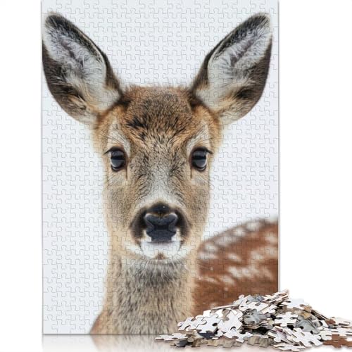 Deer Face Puzzle 1500 Teile Schwer Puzzle Spielzeug Lernspiel Impossible Herausforderung Spielzeug Für Erwachsene Kinder 1500pcs (85x57cm) von QBIREX