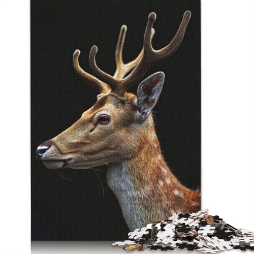 Deer Puzzle 1000 Teile Schwer Puzzle Spielzeug Lernspiel Impossible Herausforderung Spielzeug Für Erwachsene Kinder 1000pcs (75x50cm) von QBIREX