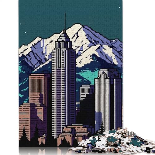 Denver Pixel Art Puzzle-Spielzeug, Lernspiel, Premium-Puzzle aus Karton für Erwachsene und Kinder, 1000 Teile (26 x 38 cm) von QBIREX