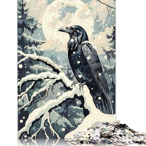 Der Rabe und der Wintermond, Puzzle-Spielzeug, Lernspiel, Premium-Puzzle aus Karton für Erwachsene und Kinder, 1000 Teile (75 x 50 cm) von QBIREX