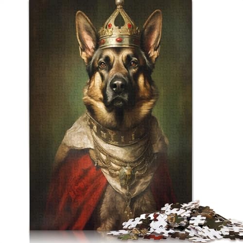 Deutscher Schäferhundkönig, 1000-teiliges Puzzle, Denksportaufgaben für Erwachsene, Puzzle für Erwachsene und Kinder, 1000 Teile (75 x 50 cm) von QBIREX