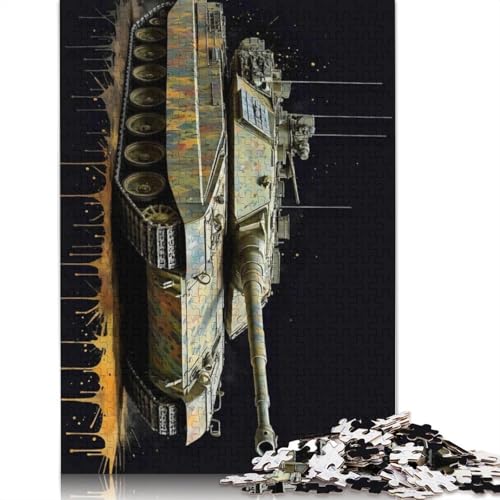 Deutschland-Panzer, Aquarell-Puzzle, Dekompressionsspielzeug, 100% recycelter Karton, Puzzle für Erwachsene und Teenager, 1000 Teile (75 x 50 cm) von QBIREX