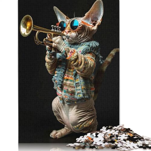 Devon Rex Trumpet Puzzle 1000-teilige Schwer Puzzle Spielzeug Lernspiel Impossible Herausforderungsspielzeug Für Erwachsene Und Kinder Ab 14 Jahren 1500pcs (85x57cm) von QBIREX
