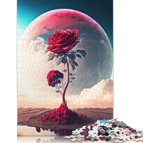 Diagramm Einer roten Rose, 1000-teiliges Puzzle, ab 18 Jahren, Lernspiele, Puzzles für Erwachsene, für Frauen, für Kinder ab 12 Jahren, 1000 Teile (75 x 50 cm) von QBIREX
