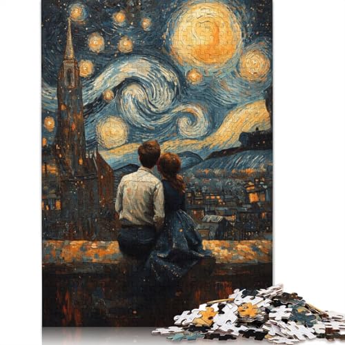 Die Sternennacht und das Paar-Puzzle, kreative Spiele, 100 Prozent recycelter Karton, Puzzle für Erwachsene, 1000 Teile (75 x 50 cm) von QBIREX