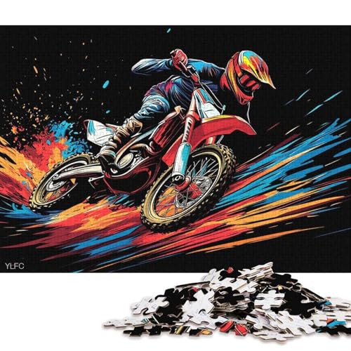 Dirtbike-Puzzle, schwierig, 100% recycelter Karton, Puzzle für Frauen und Männer, Vatertagsgeschenke, 70 x 50 cm, 1000 Teile Dirtbike-Puzzle, schwierig, 100% recycelter Karton, Puzzle für Frauen und Männer, Vatertagsgeschenke, 70 x 50 cm, 1000 Teile von QBIREX