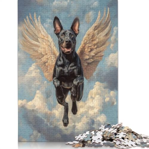 Dobermann mit Engelsflügeln, Gedenkplakat zum Verlust eines Haustiers, Hund mit Flügeln, Puzzle, Premium-Puzzle aus 100% recyceltem Brett, für Kinder, 1000 Teile (75 Dobermann mit Engelsflügeln, Gedenkplakat zum Verlust eines Haustiers, Hund mit Flügeln, Puzzle, Premium-Puzzle aus 100% recyceltem Brett, für Kinder, 1000 Teile (75 von QBIREX