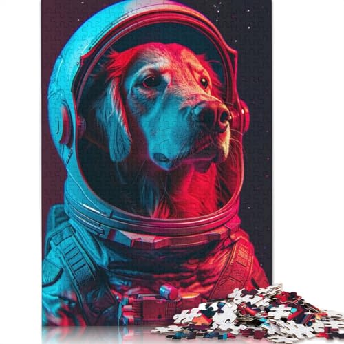 Dog Astronaut Puzzle 520 Teile Schwer Puzzle Spielzeug Lernspiel Impossible Herausforderungsspielzeug Für Erwachsene Und Kinder Ab 14 Jahren 520pcs (52x38cm) von QBIREX