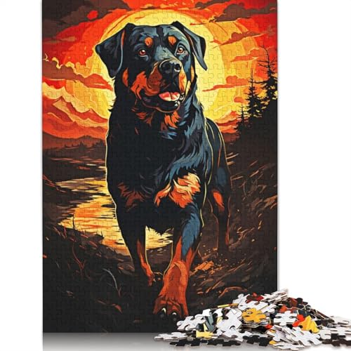 Dog Hunter Paint Puzzle DIY Spiel Papier Rechteckiges Puzzle für Jungen oder Mädchen Geburtstagsgeschenk 1000 Teile (75x50cm) von QBIREX