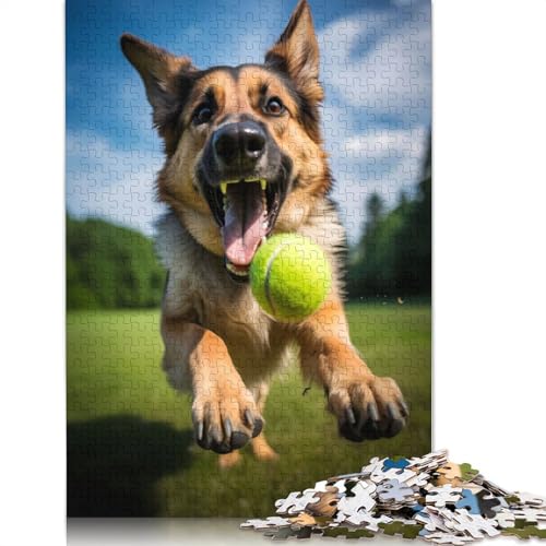 Dog Tennis Ball Puzzles 1000 Teile Schwer Puzzle Spielzeug Lernspiel Impossible Herausforderung Spielzeug Für Erwachsene Kinder 1000pcs (75x50cm) von QBIREX