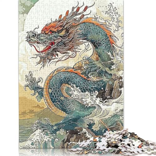 Drachen-Mal-Puzzle-Spielzeug, Lernspiel, Premium-Karton-Puzzle für Erwachsene und Kinder, 1000 Teile (75 x 50 cm) von QBIREX
