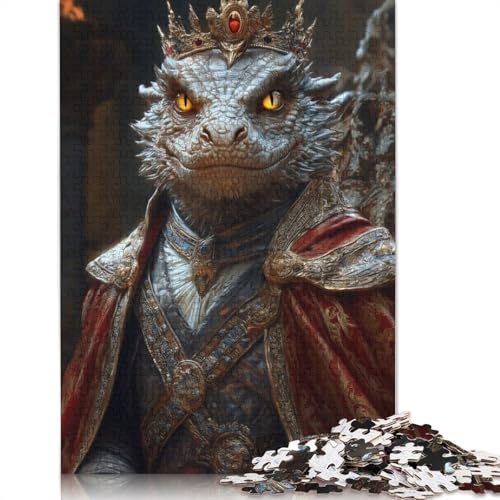 Drachenkönig-Porträt-Puzzle, Lernspiele, Familienaktivitäten, Premium-Karton-Puzzle für Frauen und Männer, 1000 Teile (26 x 38 cm) von QBIREX
