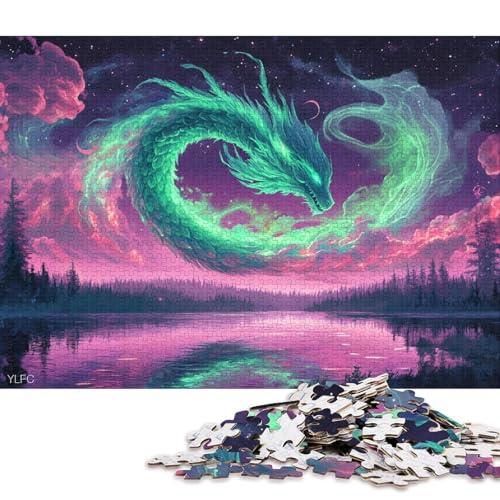 Drachenpuzzle, Dekompressionsspielzeug, 100% recycelter Karton, Puzzle für Erwachsene, Teenager, Vatertagsgeschenke, 70 x 50 cm, 1000 Teile Drachenpuzzle, Dekompressionsspielzeug, 100% recycelter Karton, Puzzle für Erwachsene, Teenager, Vatertagsgeschenke, 70 x 50 cm, 1000 Teile von QBIREX