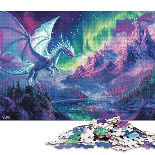 Drachenpuzzle, präzises, ineinandergreifendes Papier, rechteckiges Puzzle für Jungen oder Mädchen, 70 x 50 cm/1000 Teile Drachenpuzzle, präzises, ineinandergreifendes Papier, rechteckiges Puzzle für Jungen oder Mädchen, 70 x 50 cm/1000 Teile von QBIREX