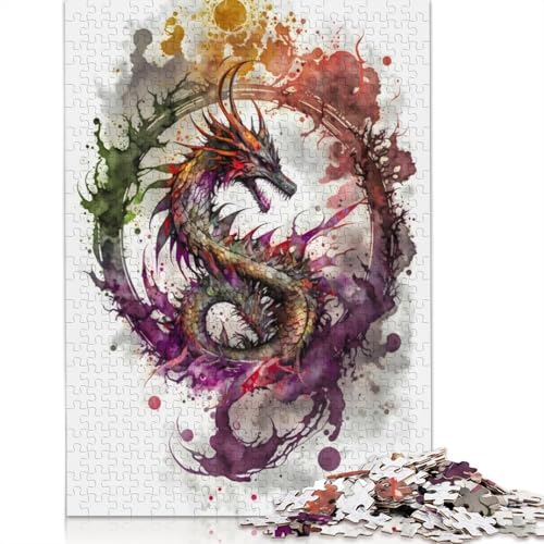 Dragon 2 Puzzle mit 1000 Teilen, farbenfrohes Puzzle, Geschenke für Männer, für Kinder ab 12 Jahren, 1000 Teile (75 x 50 cm) von QBIREX