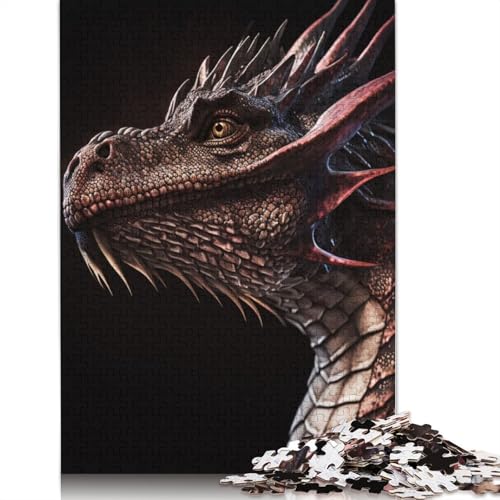 Dragon Face Puzzle 1000 Teile Schwer Puzzle Spielzeug Lernspiel Impossible Herausforderungsspielzeug Für Erwachsene Und Kinder Ab 12 Jahren 1000pcs (75x50cm) von QBIREX