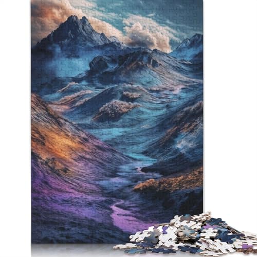 Dream Mountainscape Puzzles 1000 Teile Schwer Puzzle Spielzeug Lernspiel Impossible Herausforderung Spielzeug Für Erwachsene Kinder 1000pcs (75x50cm) von QBIREX