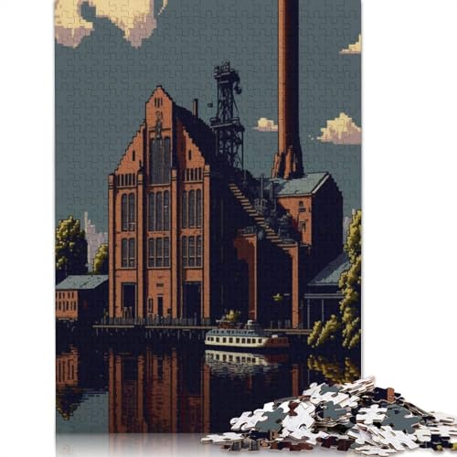 Duisburg Pixel Art Puzzle, Premium-Puzzle aus 100% recyceltem Kartonpapier, rechteckig, für Damen und Herren, einzigartiges Geschenk, 1000 Teile (75 x 50 cm) von QBIREX