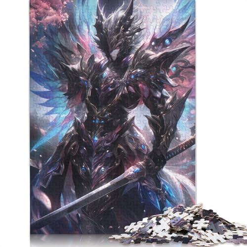 Dunkler Ritter mit Flügeln, Puzzle für Erwachsene, Spielzeug, Lernspiel, schwierige Puzzles für Kinder ab 12 Jahren, 1000 Teile (75 x 50 cm) von QBIREX