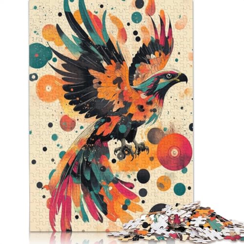 Dynamischer Adler im Flug. EIN mutiges Pop-Art-Display. Abstraktes Adler-Kunstwerk. Puzzle. Einzigartiges Papier-Puzzle zur Heimdekoration. 1000 Teile (38 x 26 cm). von QBIREX