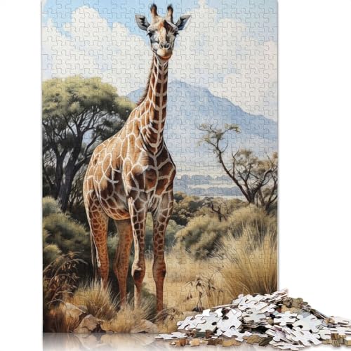 EIN anmutiges Giraffen-Puzzle, hochwertiges, 100% recyceltes Papppapier, rechteckiges Puzzle für Jungen oder Mädchen, 1000 Teile (26 x 38 cm) von QBIREX
