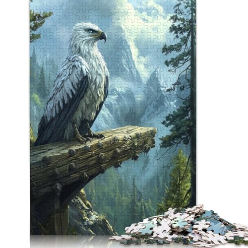 Eagle on Mountaintop Puzzle 1000-teilige Schwer Puzzle Spielzeug Lernspiel Impossible Herausforderung Spielzeug Für Erwachsene Und Kinder in Bewährter 1000pcs (40x28cm) von QBIREX