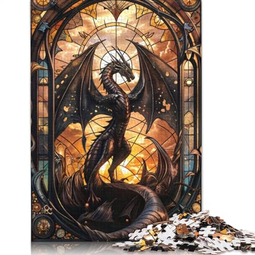 Earthen Stained Dragon 520 Puzzle, herausfordernd und knifflig, Puzzle für Männer, Geschenke für Erwachsene und Teenager, 520 Teile (52 x 38 cm) von QBIREX