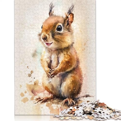 Eichhörnchen-Wasserskizze, Puzzle für Erwachsene, kreative Spiele, Puzzle, Geschenk für Jungen oder Mädchen, 1000 Teile (75 x 50 cm) von QBIREX