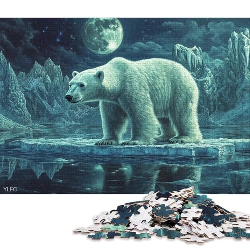 Eisbär-Puzzle, Premium-Puzzle aus 100% recyceltem Brett, für Kinder und Erwachsene ab 12 Jahren, 70 x 50 cm, 1000 Teile Eisbär-Puzzle, Premium-Puzzle aus 100% recyceltem Brett, für Kinder und Erwachsene ab 12 Jahren, 70 x 50 cm, 1000 Teile von QBIREX
