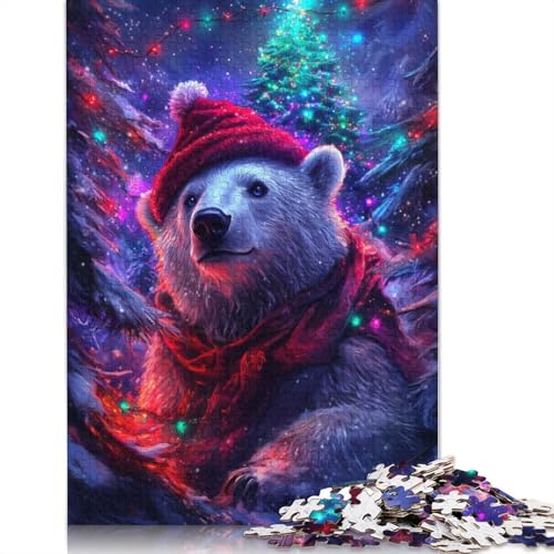 Eisbär-Weihnachten, 1000-teiliges Puzzle, ab 18 Jahren, Lernspiele, Puzzles für Erwachsene, für Frauen, für Kinder ab 12 Jahren, 1000 Teile (75 x 50 cm) von QBIREX