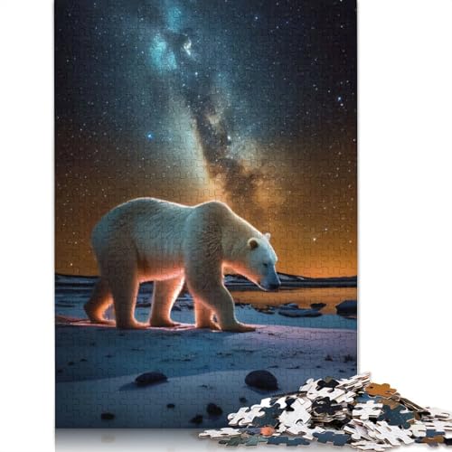 Eisbär unter Sternen, Puzzle für Erwachsene, Lernspiel, Puzzle-Geschenke für Kinder ab 12 Jahren, 520 Teile (52 x 38 cm) von QBIREX