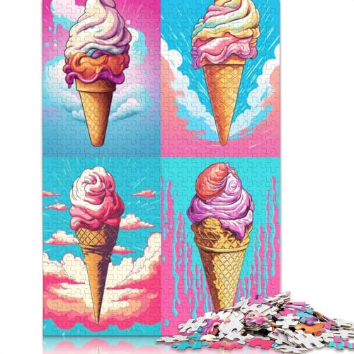 Eistüten-Puzzle, kreative Spiele, 100% recycelter Karton, Puzzle für Erwachsene, 1000 Teile (75 x 50 cm) von QBIREX