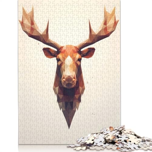 Elch-Puzzle, 100% recycelter Karton, 100% recycelter Karton, Puzzle für Jungen oder Mädchen, 1000 Teile (75 x 50 cm) von QBIREX
