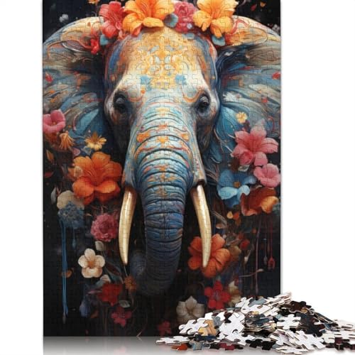 Elefantenporträt-Puzzles für Erwachsene, schwierige, Harte Denksportaufgaben für Erwachsene und Kinder, 1500 Teile (85 x 57 cm) von QBIREX