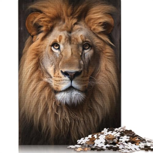 Elegantes Löwenporträt-Puzzle. Bunte, Coole Puzzles für Kinder ab 12 Jahren. 520 Teile (52 x 38 cm) von QBIREX