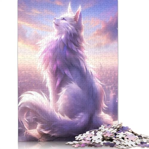 Elegantes weißes Katzen-Puzzle für Erwachsene, Spielzeug, Lernspiel, schwierige Puzzles für Kinder ab 12 Jahren, 1000 Teile (75 x 50 cm) von QBIREX