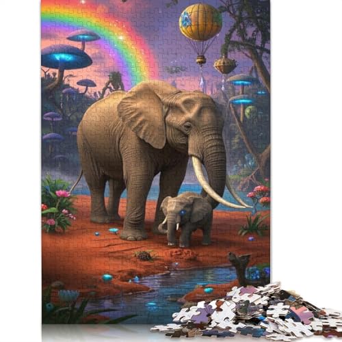 Elephant Puzzle 1000 Teile Schwer Puzzle Spielzeug Lernspiel Impossible Herausforderung Spielzeug Für Erwachsene Und Kinder Ab 14 Jahren 1000pcs (75x50cm) von QBIREX