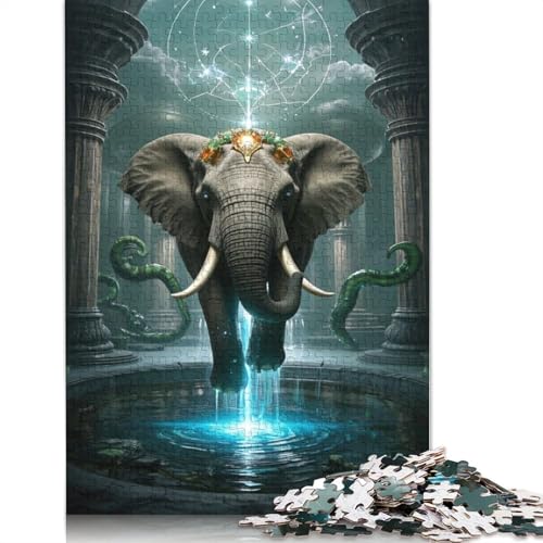 Elephant Puzzle 1000-teilige Schwer Puzzle Spielzeug Lernspiel Impossible Herausforderungsspielzeug Für Erwachsene Und Kinder in Bewährter 1000pcs (38x26cm) von QBIREX