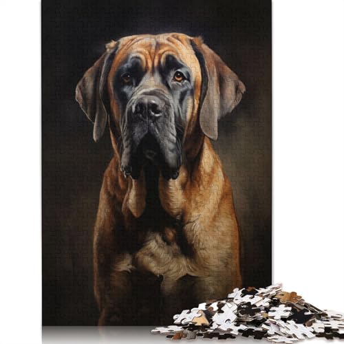 Englischer Mastiff, 520-teiliges Puzzle, ab 18 Jahren, Lernspiele, Puzzles für Erwachsene, für Frauen, für Kinder ab 12 Jahren, 520 Teile (52 x 38 cm) von QBIREX