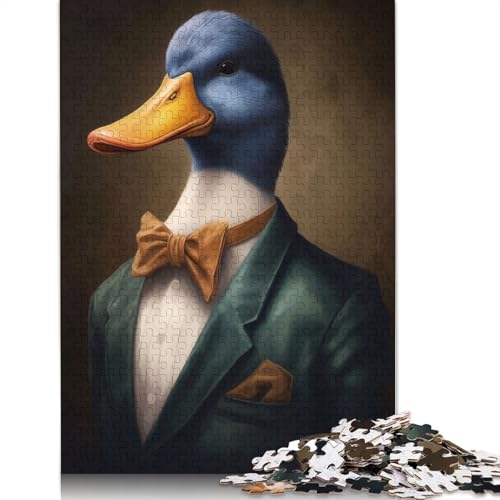 Ente im Anzug-Puzzle, kreative Spiele, 100% recycelter Karton, Puzzle für Erwachsene, 1000 Teile (75 x 50 cm) von QBIREX