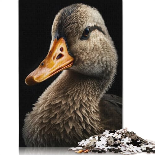 Entenporträt-Fotopuzzle, Entspannungs-Herausforderung, Spielzeug, rechteckiges Papierpuzzle für Jungen oder Mädchen, Vatertagsgeschenke, 1000 Teile (75 x 50 cm) von QBIREX