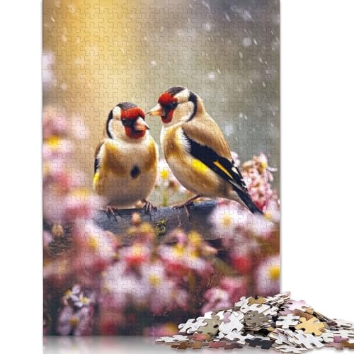 Episches Stieglitz-Vogelpaar, 1000-teiliges Puzzle, buntes Puzzle, Geschenke für Männer, für Kinder ab 12 Jahren, 1000 Teile (75 x 50 cm) von QBIREX