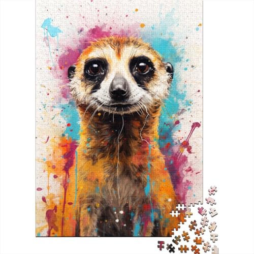 Erdmännchen-Puzzle, Colorful27, Lernspiele, Familienaktivitäten, Premium-Karton-Puzzle für Frauen und Männer, 1000 Teile (38 x 26 cm) von QBIREX