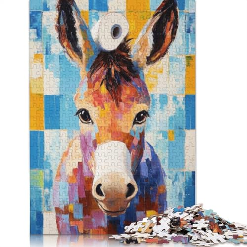 Esel mit Toilettenpapier-Puzzle, schwierige Herausforderung, 100% recycelter Karton, Puzzle für Frauen und Männer, 1000 Teile (75 x 50 cm) von QBIREX