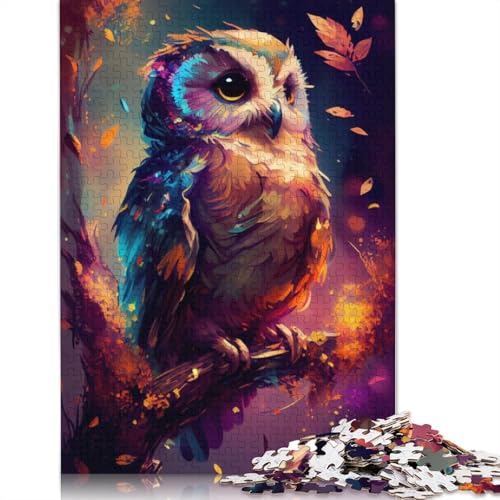 Eule, süßes Puzzle-Spielzeug für Erwachsene, Lernspiel, Puzzle-Spiele für Erwachsene für Frauen und Männer, 1000 Teile (75 x 50 cm) von QBIREX