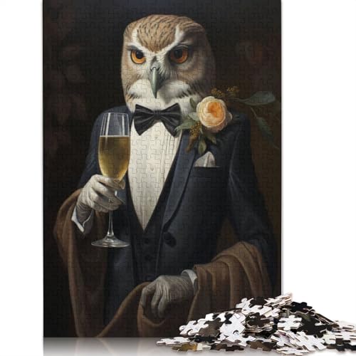 Eule im Smoking-Puzzle für Erwachsene, herausfordernd und knifflig, Puzzle für Männer für Erwachsene, für Jungen oder Mädchen, 1000 Teile (75 x 50 cm) von QBIREX