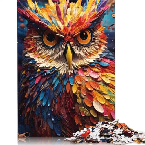 Eulen-Farbpuzzle für Erwachsene, Lernspiel, Puzzle-Geschenke für Kinder ab 12 Jahren, 1000 Teile (75 x 50 cm) von QBIREX